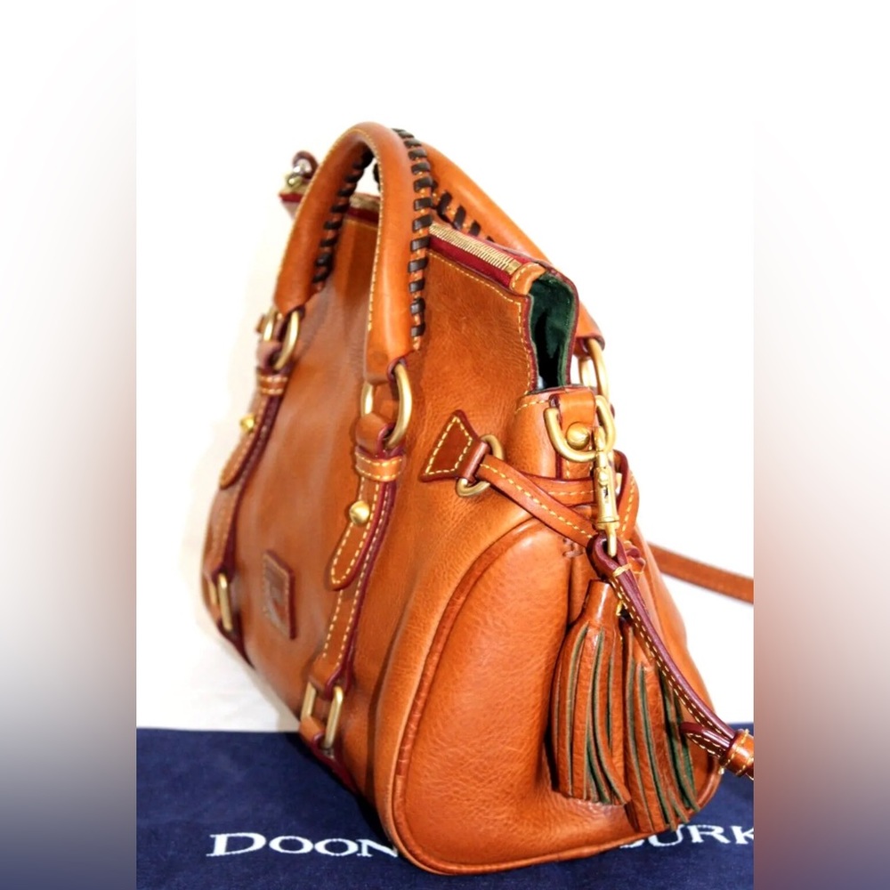 Dooney & Bourke Tan Leather Small Florentine Satchel Convertible Bag Purse